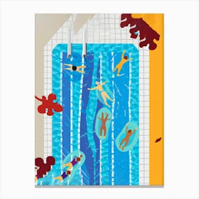 Autumn Fall Swimming Pool Canvas Print