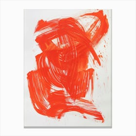 Orange And White Abstract Painting Canvas Print