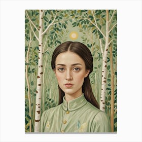 Girl In The Forest Canvas Print