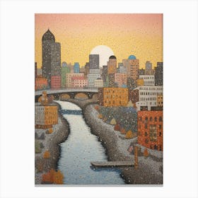 Spokane Washington Pixel Art 11 Canvas Print