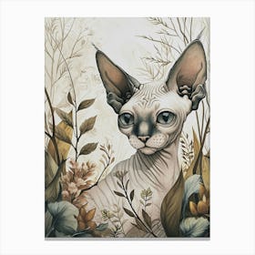 Sphynx Cat Japanese Illustration 4 Canvas Print