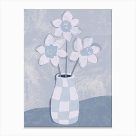 All Blue Daffodils In A Vase Canvas Print