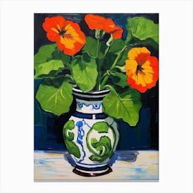 Flowers In A Vase Still Life Painting Petunia 2 Canvas Print