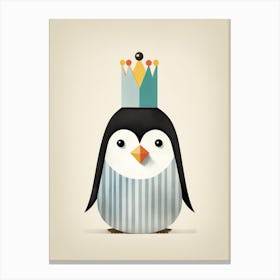 Little Penguin 1 Wearing A Crown Canvas Print