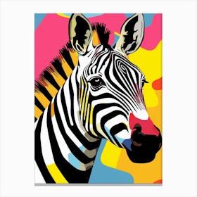 Zebra Vivid Colours Canvas Print