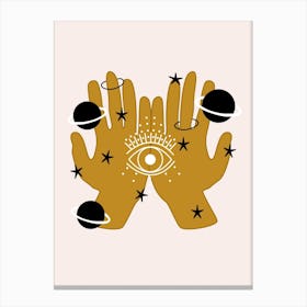 Hands And Devil Eye Canvas Print