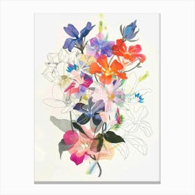 Lobelia 1 Collage Flower Bouquet Canvas Print