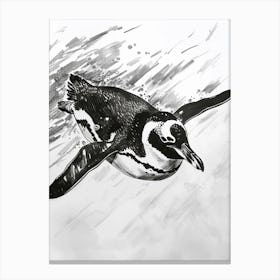 Emperor Penguin Swimming 4 Canvas Print