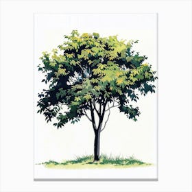 Chestnut Tree Pixel Illustration 4 Canvas Print