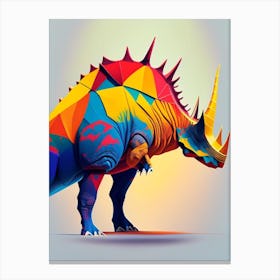 Chasmosaurus Primary Colours Dinosaur Canvas Print