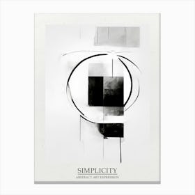 Simplicity Abstract Black And White 4 Poster Canvas Print