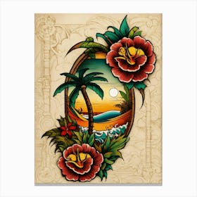 Hawaiian Tattoo-Festival Vibes Canvas Print