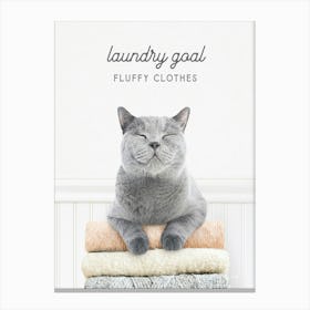 Cat Laundry Goal Fluffy Clothes Canvas Print