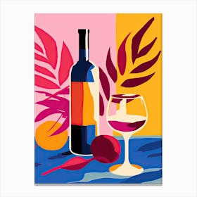 Glass Of Wine 3, Inspired by Matisse Canvas Print