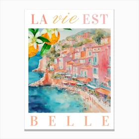 French Riviera Print Canvas Print