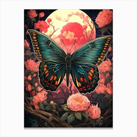 Butterfly In The Moonlight Canvas Print