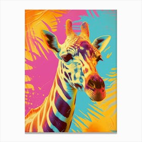 Giraffe Retro Colours Canvas Print