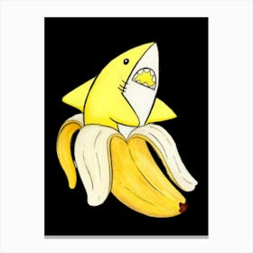 Funny Banana Shark Canvas Print