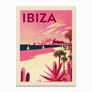 Ibiza Vintage Travel Poster Canvas Print