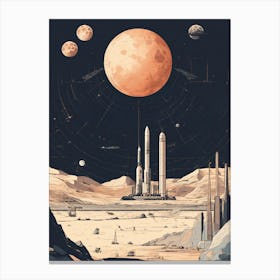 Space Station And Planets Canvas Print