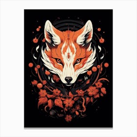 Floral Foxy Canvas Print