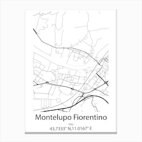 Montelupo Fiorentino,Italy Minimalist Map Canvas Print