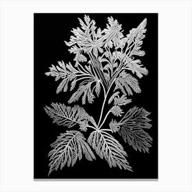 Meadowsweet Leaf Linocut 4 Canvas Print