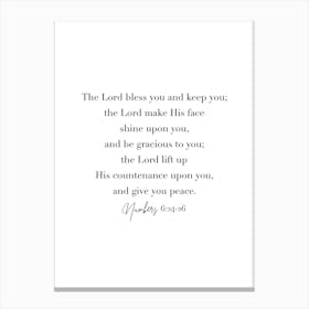 The Lord Bless You And Keep You Numbers 6 Canvas Print