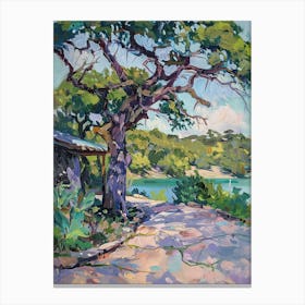 The Oasis On Lake Travis Austin Texas Oil Painting 2 Canvas Print
