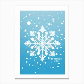 Abstract Vector Illustration Of A Merry Snowflake Nestled In Winter Frost Central On A Background A (4) Canvas Print