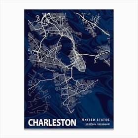 Charleston Crocus Marble Map Canvas Print