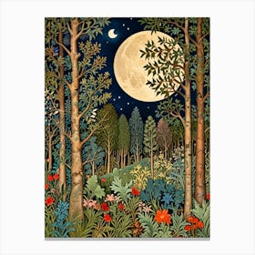 William Morris Moonlight In The Forest 27 Canvas Print