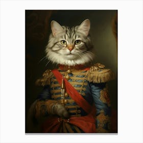 Cat In Royal Clothing Rococo Style 1 Canvas Print