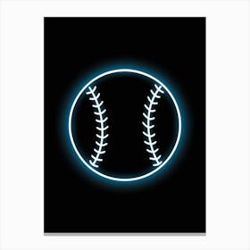 Neon Baseball Ball Canvas Print