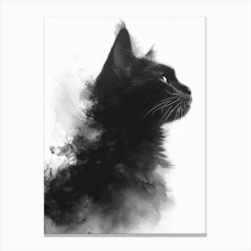 Portrait Of A Black Cat Canvas Print