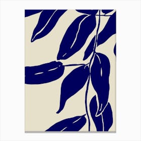 Blue Leafs Canvas Print