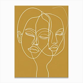 Line Art Intricate Simplicity In Yellow 2 Canvas Print