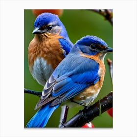 Eastern Bluebird-Reimagined 12 Canvas Print