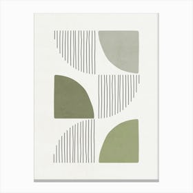 Abstract Geometric Shapes - green 01 Canvas Print