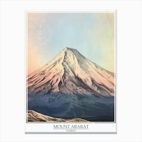 Mount Ararat Turkey Color Line Drawing 3 Poster Canvas Print