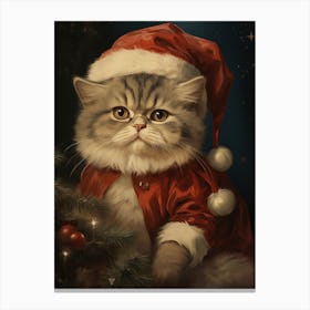 Santa Cat Canvas Print