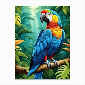 Parrot In The Jungle Canvas Print