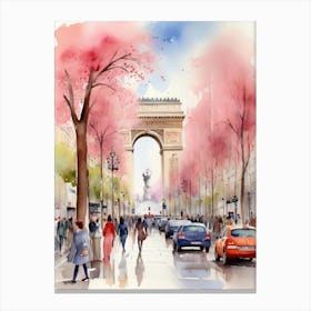 Champs-Elysées Avenue. Paris. The atmosphere and manifestations of spring. 23 Canvas Print