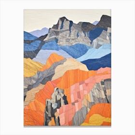 Scafell Pike England 1 Colourful Mountain Illustration Canvas Print