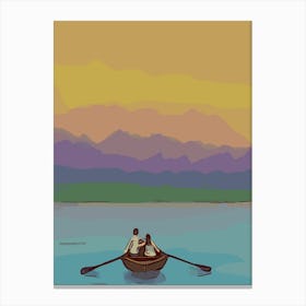 Couple In A Boat Canvas Print