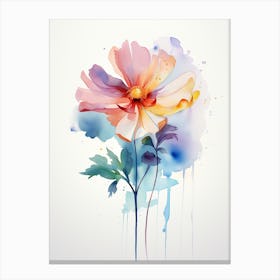 Watercolor Flower Isolated with White Background Canvas Print