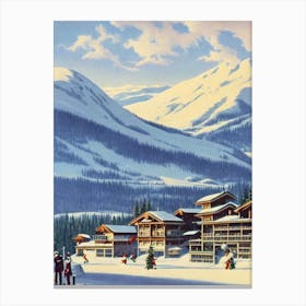 Appi Kogen, Japan Ski Resort Vintage Landscape 2 Skiing Poster Canvas Print
