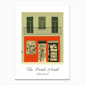 Madrid The Book Nook Pastel Colours 4 Poster Canvas Print