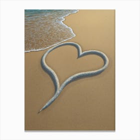 Heart On The Beach 1 Canvas Print