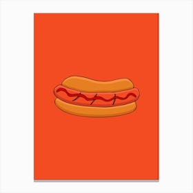 Hot Dog Illustration red Canvas Print